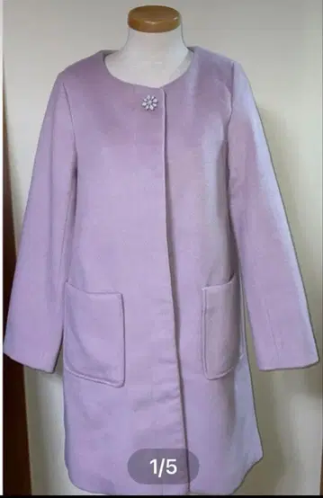 MIIA 핑크 노카라 롱 코트 아가씨 인기