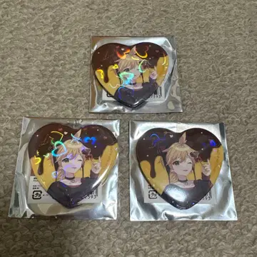 카가미네 렌 유키 미쿠 snow miku 트레이딩 반짝반짝 하트 캔뱃지