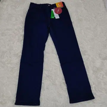 해수욕장 턱 오카야마 데님 팬츠 스트레이트 따뜻한 70 미사용 택 포함