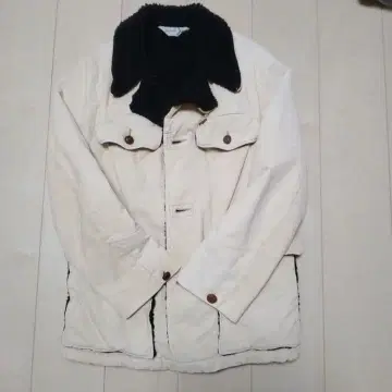 드님 아이보리 보아 자켓