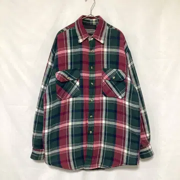 90s DAVID TAYLOR 퀼팅 플란넬 셔츠 M 구제 의류 빈티지