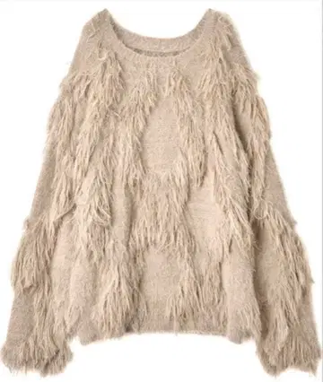 코코딜 페더 프린지 자카드 니트