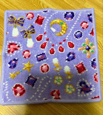 페이러 손수건 퍼플 계열 비쥬 패턴 보석 패턴 미사용 새상품