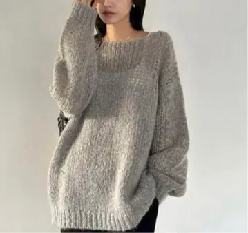 CLANE 하프 시어 루즈 모헤어 니트 탑스