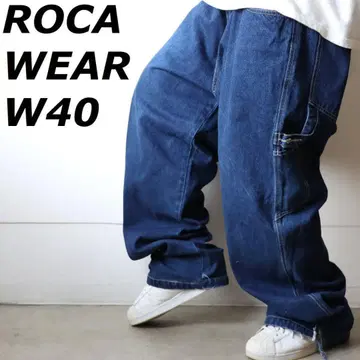 로카웨어 ROCAWEAR 자수 로고 페인터 와이드 데님 40