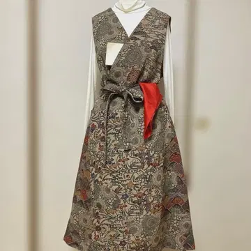 고급 크레이프 원단 코몬 다도 연습복 에이프런