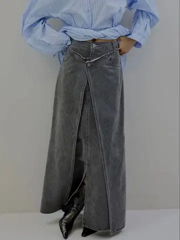 Ameri /SYNTHETIC LEATHER WASH WIND SKIRT