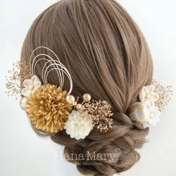 골드 성인식 머리 장식 졸업식 결혼식 기모노 일본 의류 헤어 액세서리