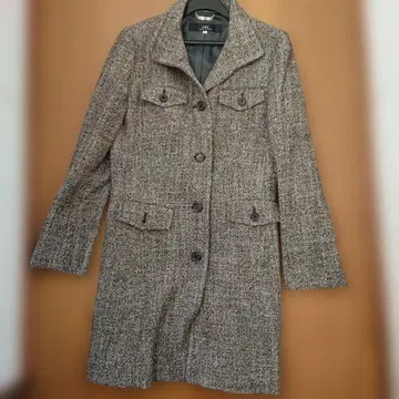 이네드 INED 울 혼방 롱 코트 믹스 울 스탠드 넥