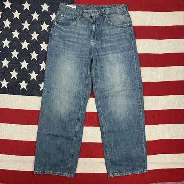 품절 모델 ZARA 배기 팬츠 배기 데님 34 골든 사이즈 루즈