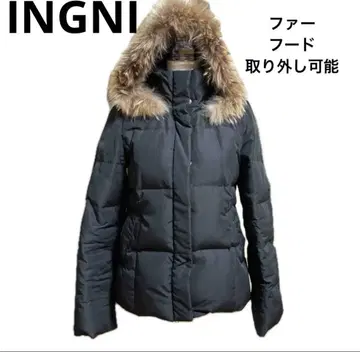 [ INGNI ] 다운 자켓 블랙 후드 탈부착 가능 M 사이즈