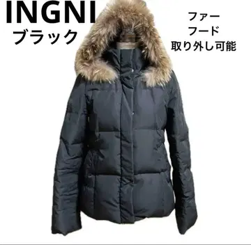 [ INGNI ] 다운 자켓 블랙 후드 탈부착 가능 M 사이즈