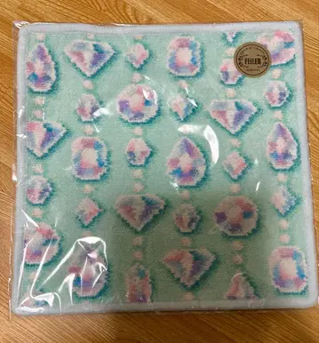 페이러 손수건 연한 그린 블루 계열 비쥬 패턴 보석 패턴 미사용 새상품