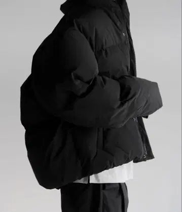 [ RUUBON ] 패디드 볼륨 에코 자켓 블랙 S