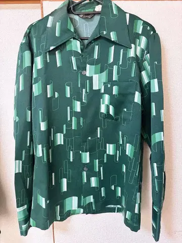 Triumph 기하학 패턴 긴팔 셔츠 그린