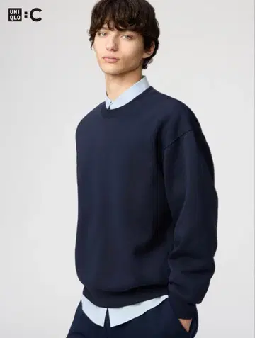 UNIQLO C 오버 사이즈 스웨트 셔츠 네이비 L