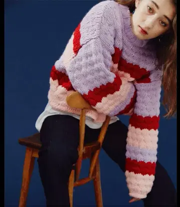 배색 크롭 니트 N. Natural Beauty Basic