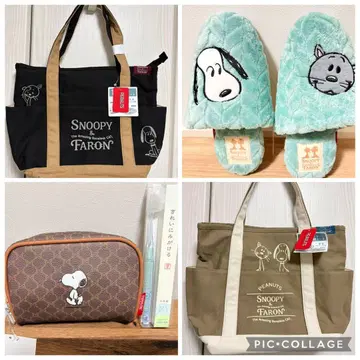 스누피 토트백 퍼 롱 슬리퍼 스누피 찻집 칫솔 파우치 덤