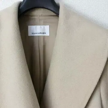 레어 M 프리미어 블랙 울 숄카라 롱 코트 36 베이지