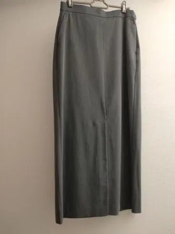 [무인양품] 주름이 잘 가지 않는 내로우 스커트 여성 L 다크 그레이