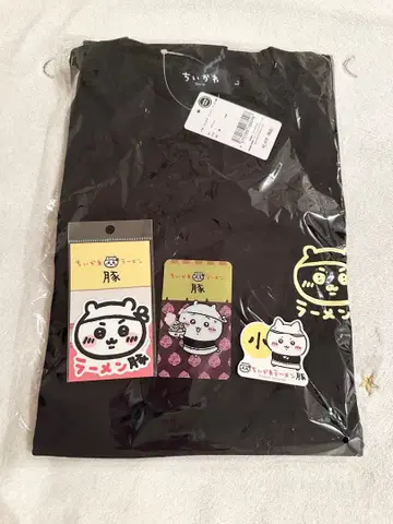 치이카와 (먼작귀) 라멘 돈 T셔츠 ( L ) 스티커 세트