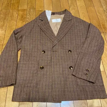 택 포함 새상품 브라운 더블 브레스트 자켓