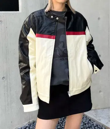 [ SLOPPY ] S 로고 바이커 자켓