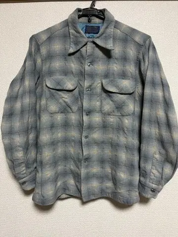 펜들턴 60~70년대 블루 계열 옴브레 M 사이즈 상당