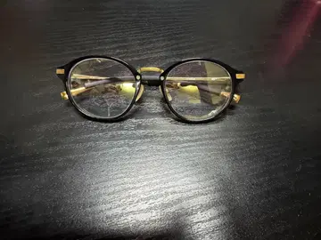 라운드형 안경 블랙 골드 M-380