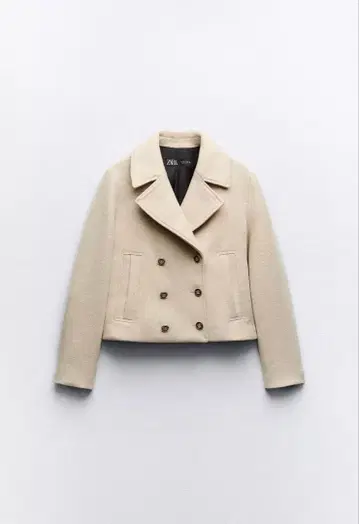 ZARA 자라 크롭 더블 브레스트 울 블렌드 코트