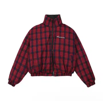 체크 무늬 크롭 자켓