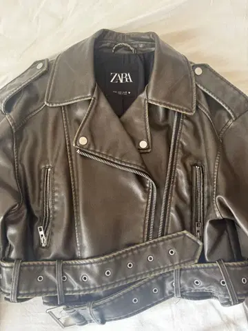 ZARA 다크 그레이 라이더 자켓 M