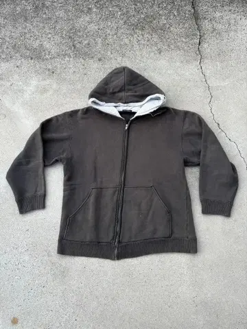 풀 집업 후드티 블랙 페이드