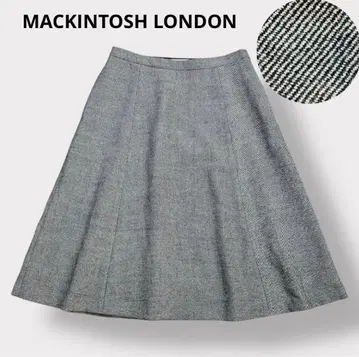 [ XL 사이즈 트위드 울 ] 매킨토시 플레어 스커트 롱 그레이