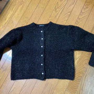 저널 스탠다드 블랙 라메 믹스 긴팔 가디건