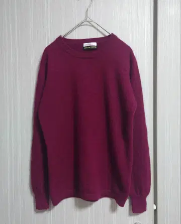 Josephin 캐시미어 버건디 보르도 와인 크루넥 니트 스웨터