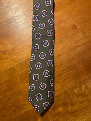 미사용 새상품 Michael J. Drake 기하학 패턴 프린트 타이