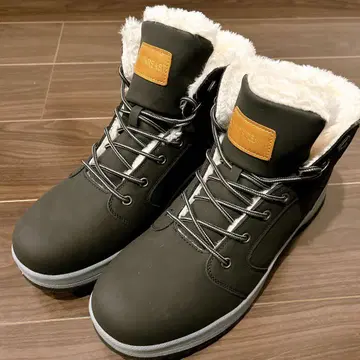 퍼 달린 블랙 하이컷 부츠 방한 남성용 부츠 캐주얼 겨울 신발