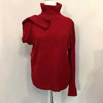 레리안 니트 스웨터 하이넥 빨간색 11 사이즈