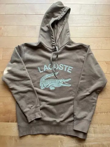 LACOSTE 브라운 후드 부착 맨투맨 L 사이즈