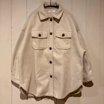 [사만사 모스모스] 오버 사이즈 셔츠 자켓 크림색