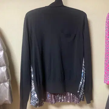 sacai 블랙 우주 패턴 긴팔 니트