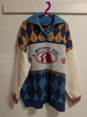 HOOK 아가일 니트 피케 셔츠 2XL