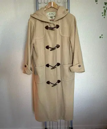 Eddie Bauer 에디바우어 베이지 더플 코트 후드 부착