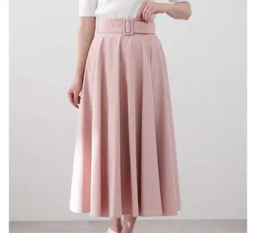 [ 새상품급 ] PROPORTION 플레어 스커트 핑크 벨트 포함