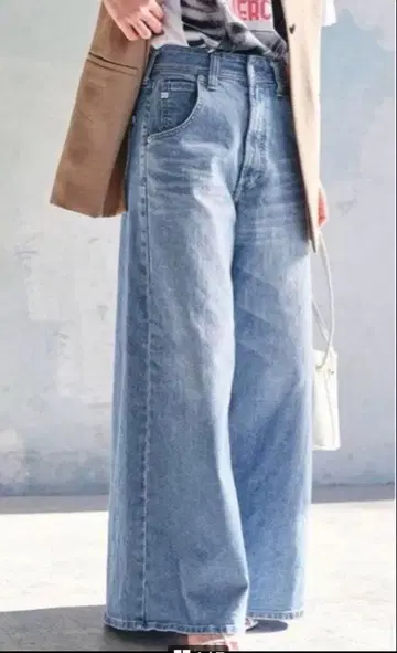 SOMETHINK LiSA 와이드 레그 데님 라이트 블루