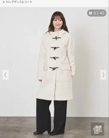 택 포함 새상품 허니즈 롱 더플 코트 화이트 L 정가 6900엔