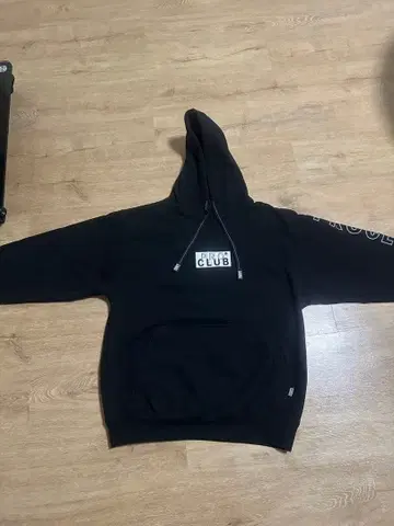 PRO CLUB 블랙 후드티 후드 부착