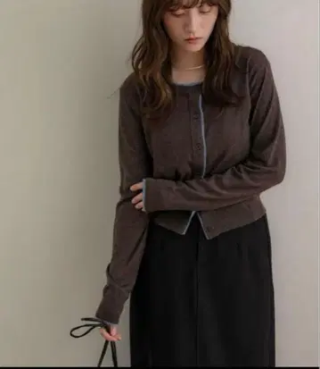 즉시 구매 OK 노알 NOAH L 배색 니트 가디건