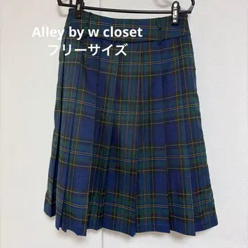 Alley by w closet 그린 체크 플리츠 스커트